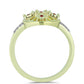 Anillo de Plata Bañada en Oro con Diamante Rojo y Diamante blanco