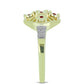 Anillo de Plata Bañada en Oro con Diamante Rojo y Diamante blanco