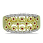 Anillo de Plata Bañada en Oro con Diamante Rojo y Diamante blanco