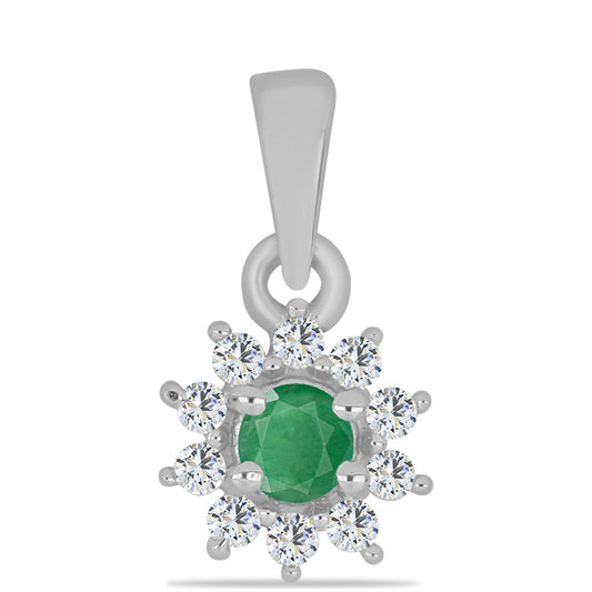 Conjunto de Plata con Rubí de Madagascar y Esmeralda de Brasil ( Colgante )