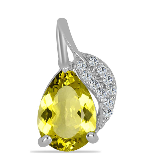 Colgante de Plata con Topacio Limón y Topacio Blanco