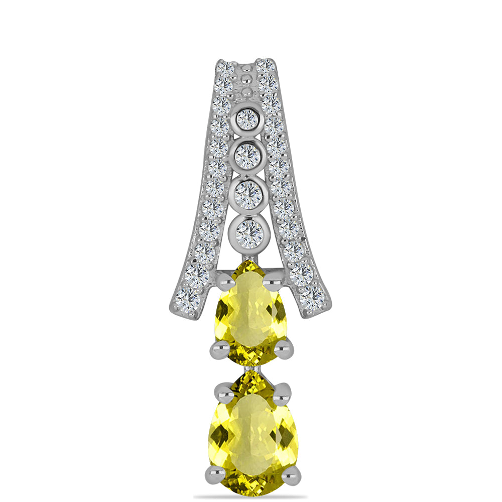 Colgante de Plata con Topacio Limón y Topacio Blanco 1 