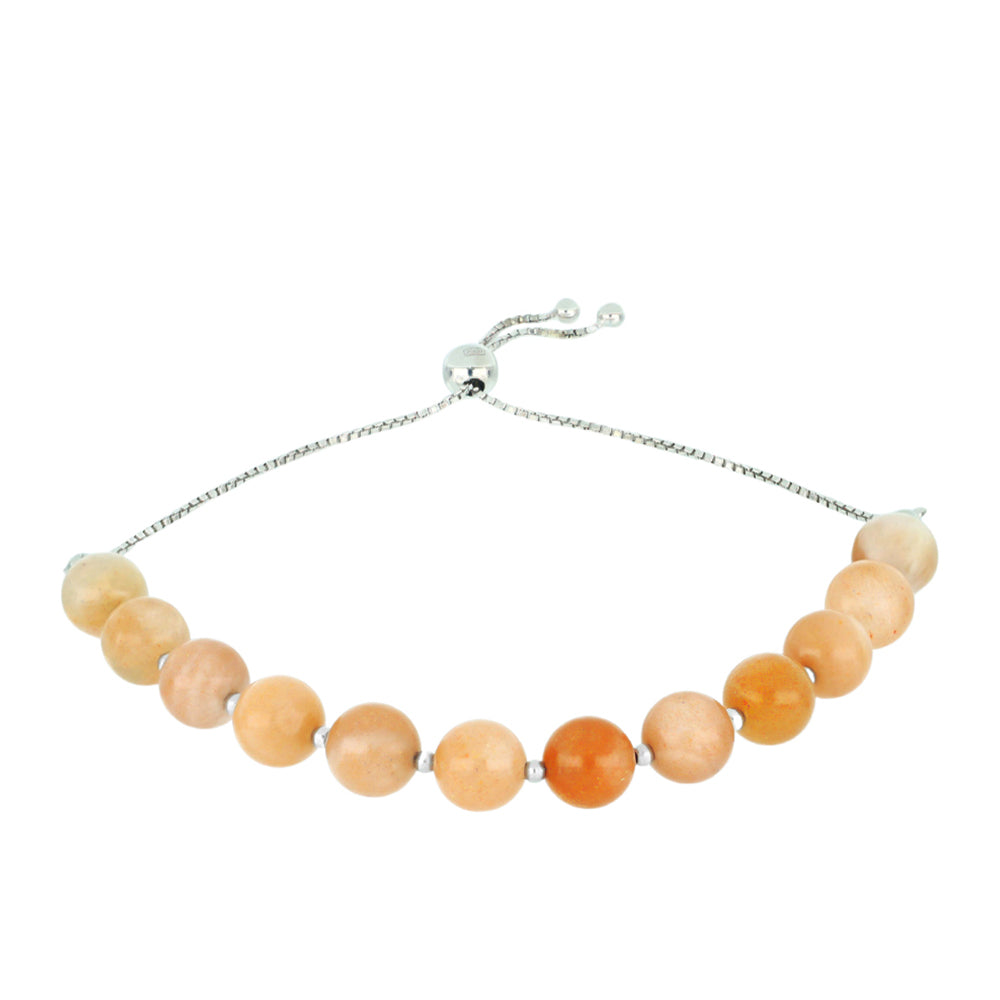 Pulsera de Plata con Piedra Solar de Oregon