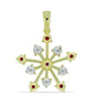 Colgante de Plata Bañada en Oro con Diamante Rojo y Diamante blanco