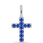 Cruz Colgante de Plata con Zafiro Azul Australiano
