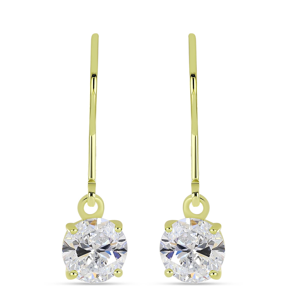 Pendientes de Plata Bañada en Oro con Diamante certificado y cultivado en laboratorio