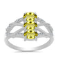 Anillo de Plata con Topacio Limón y Topacio Blanco