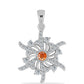 Collar de Plata con Piedra Solar de Oregon y Topacio Blanco