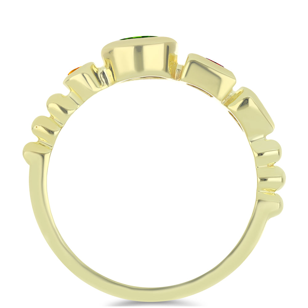 Anillo de Plata Bañada en Oro con Chakra Turmalina