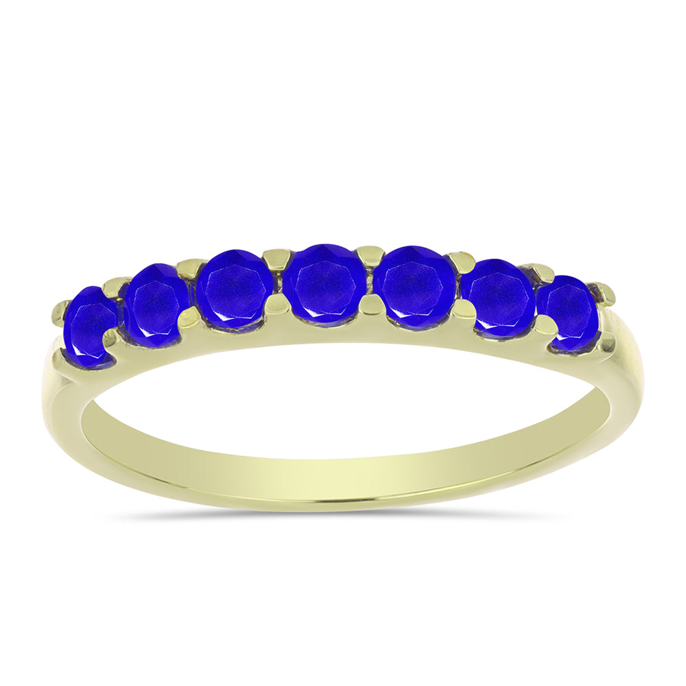 Anillo de Plata Bañada en Oro con Ágata azul 1 