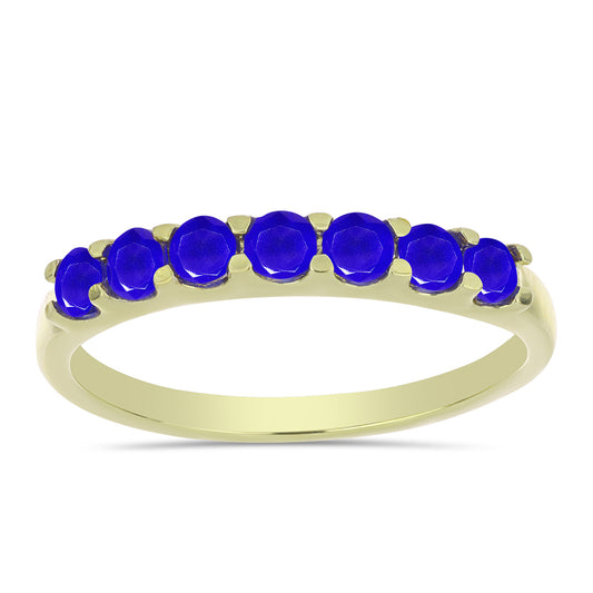 Anillo de Plata Bañada en Oro con Ágata azul