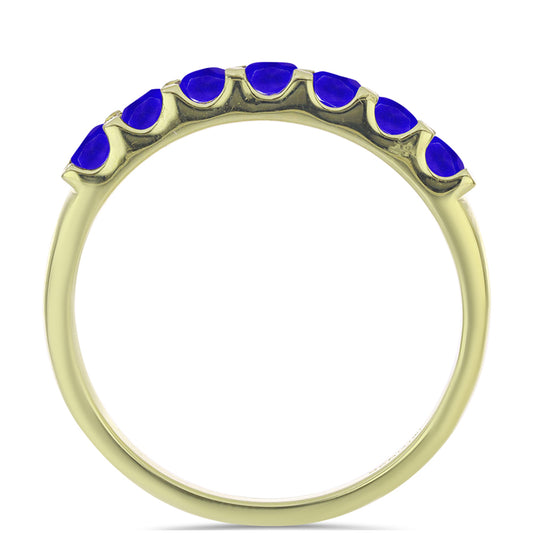 Anillo de Plata Bañada en Oro con Ágata azul