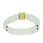 Pulsera de Plata Bañada en Oro con Perla de Agua Dulce y Rubí de Madagascar