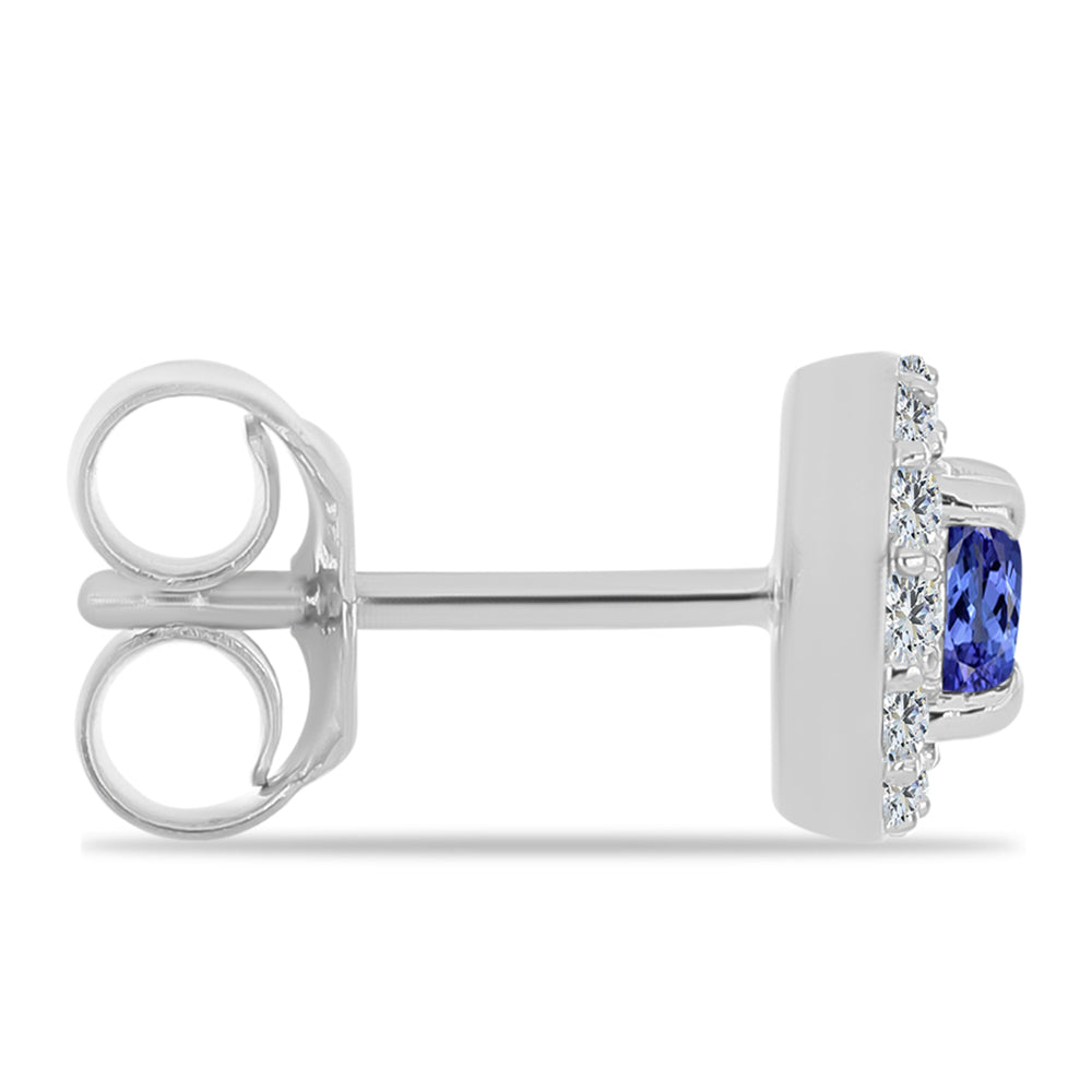 Pendientes de Plata con Tanzanita y Topacio Blanco