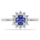 Anillo de Plata con Tanzanita y Topacio Blanco