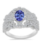 Anillo de Plata con Tanzanita y Topacio Blanco