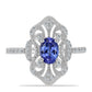 Anillo de Plata con Tanzanita y Topacio Blanco