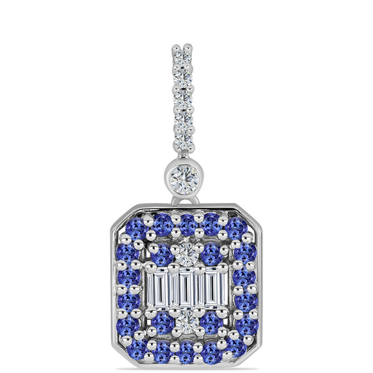 Colgante de Plata con Tanzanita y Topacio Blanco