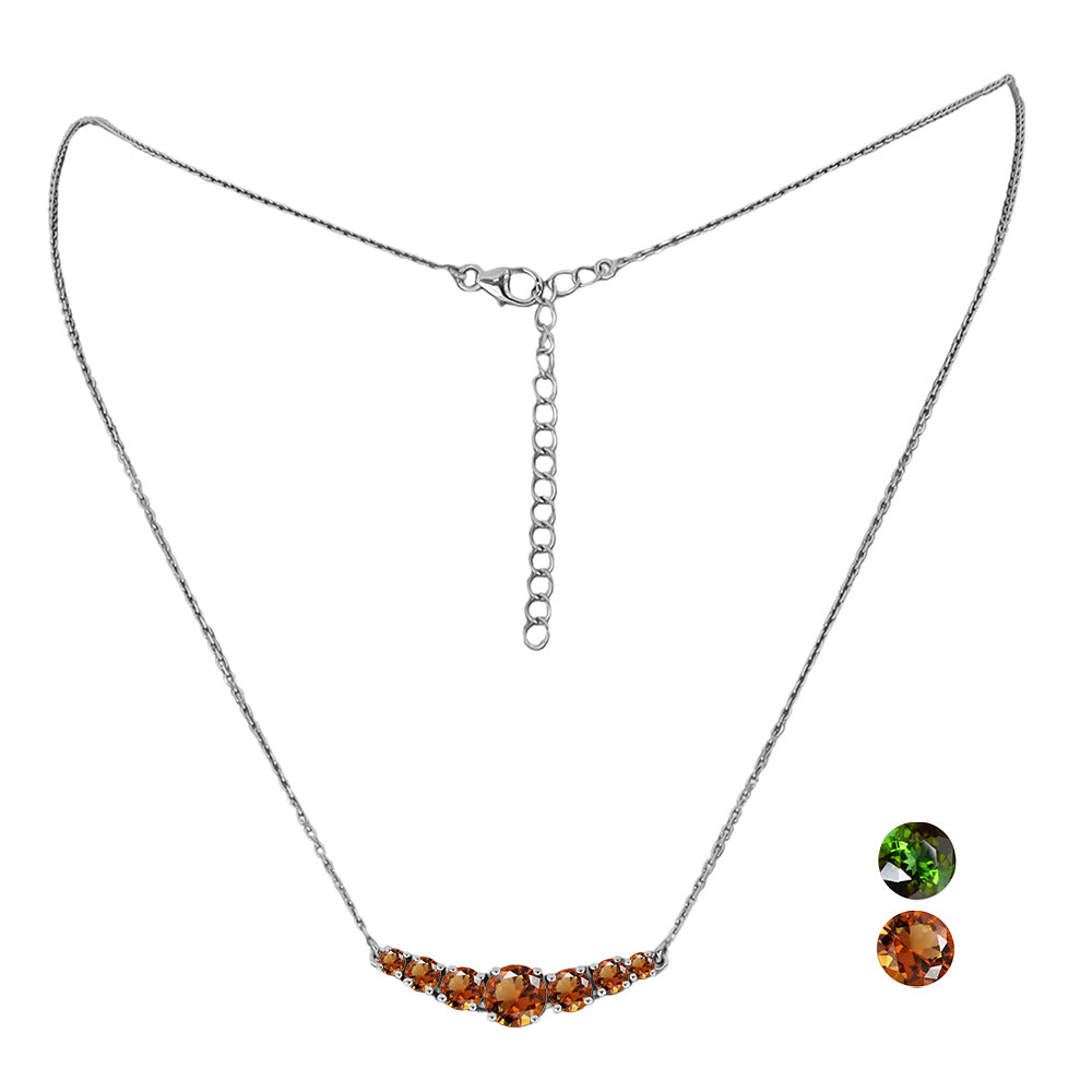 Collar de Plata con Zultanita de Anatolia certificado y cultivado en laboratorio 1 
