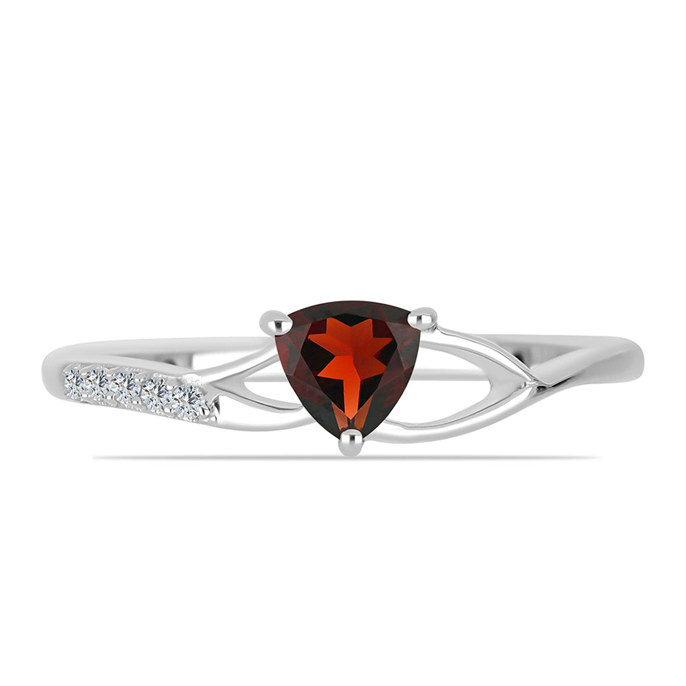 Anillo de Plata con Granate Barton y Topacio Blanco
