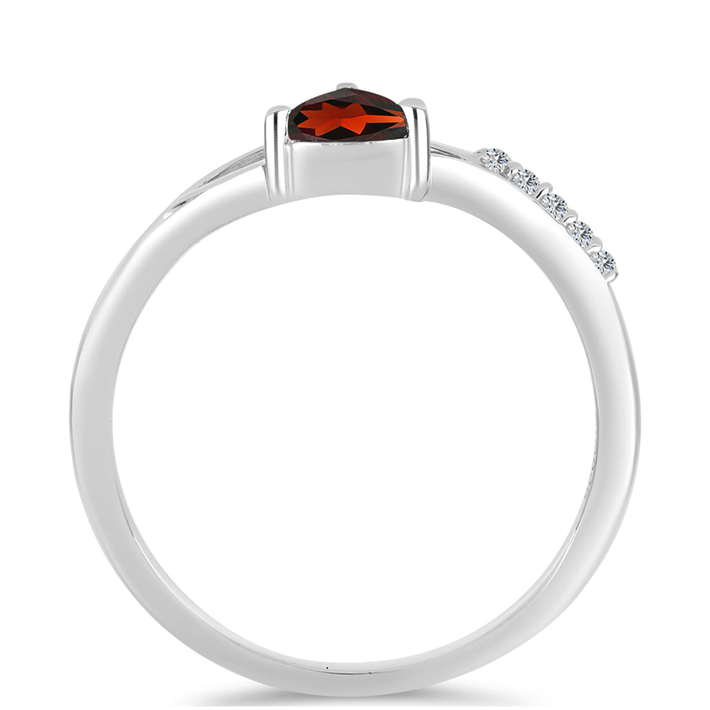 Anillo de Plata con Granate Barton y Topacio Blanco 2 