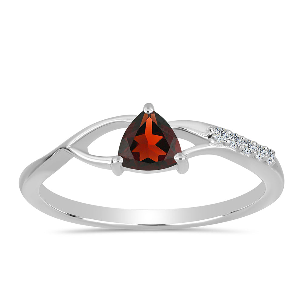 Anillo de Plata con Granate Barton y Topacio Blanco 3 