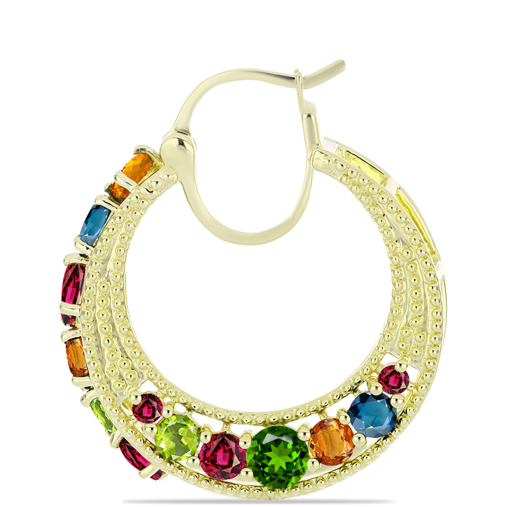 Pendientes de Plata Bañada en Oro con Chakra Turmalina 1 