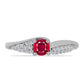 Anillo de Plata con Rubí de Madagascar y Topacio Blanco