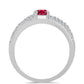 Anillo de Plata con Rubí de Madagascar y Topacio Blanco