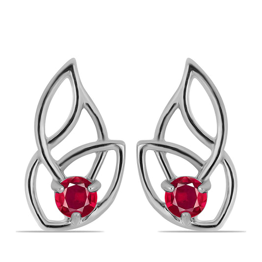 Pendientes de Plata con Rubí de Madagascar