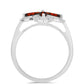 Anillo de Plata con Granate Barton y Topacio Blanco