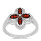 Anillo de Plata con Granate Barton y Topacio Blanco