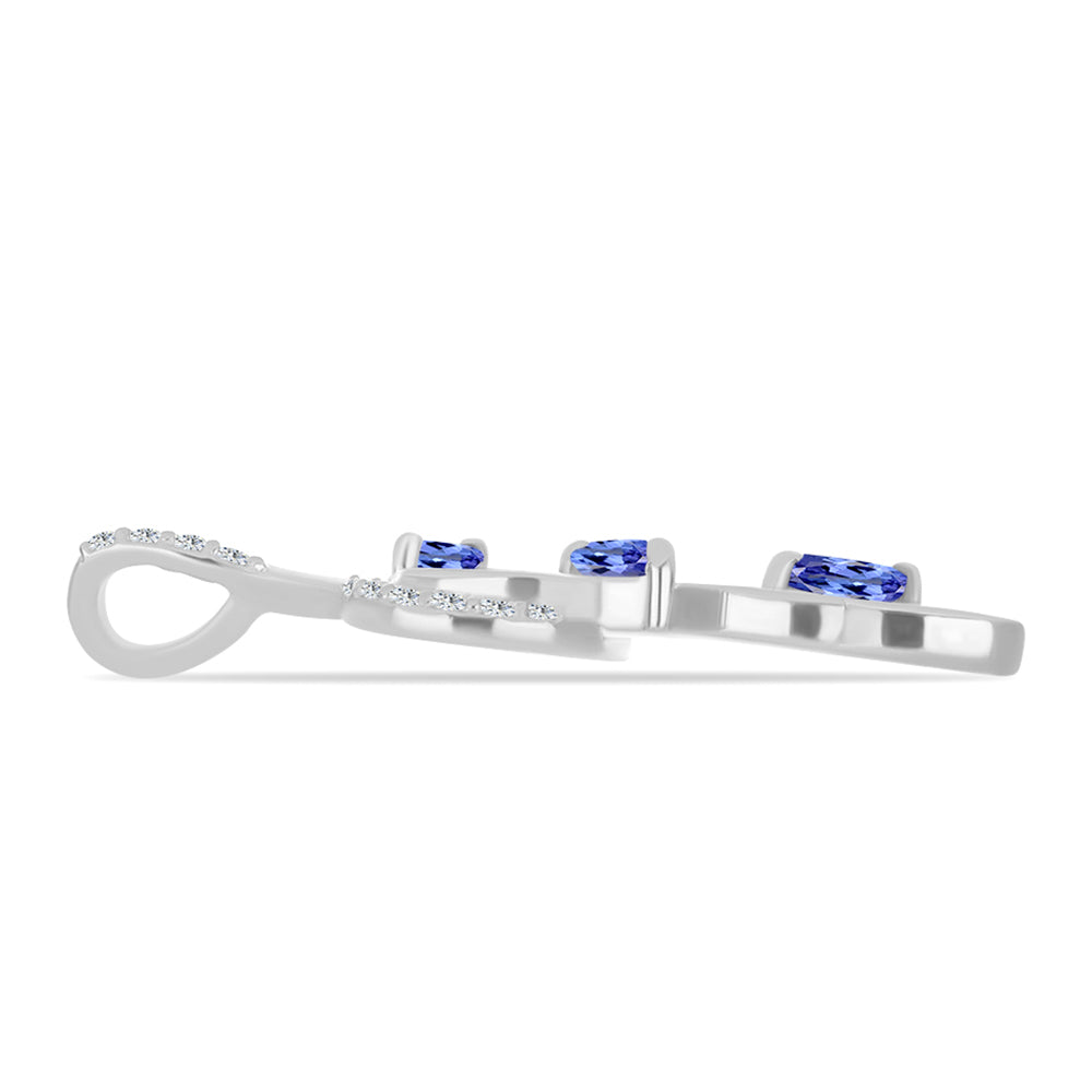 Colgante de Plata con Tanzanita y Topacio Blanco 2 