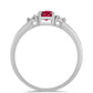 Anillo de Plata con Rubí de Madagascar y Topacio Blanco