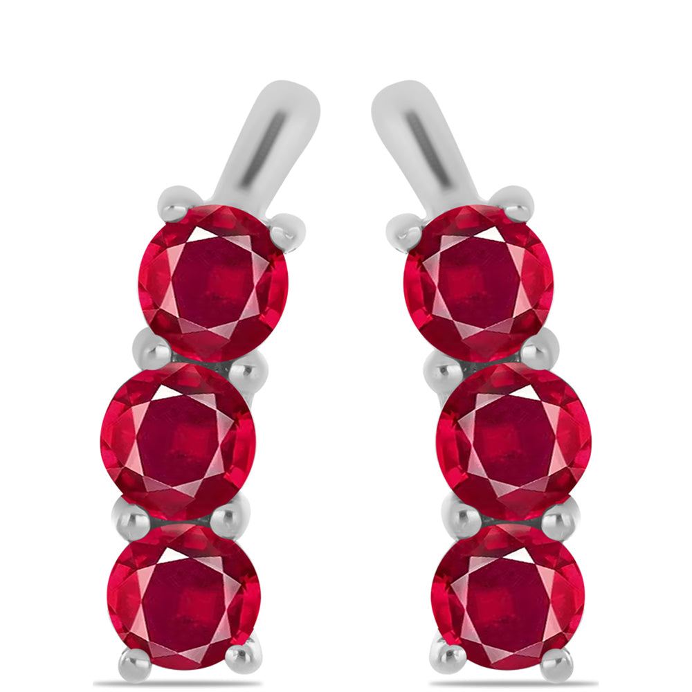 Pendientes de Plata con Rubí de Madagascar