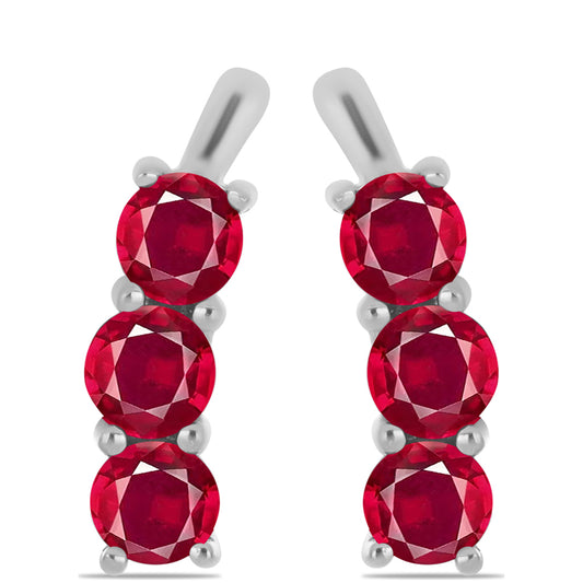 Pendientes de Plata con Rubí de Madagascar