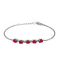 Pulsera de Plata con Rubí de Madagascar y Topacio Blanco