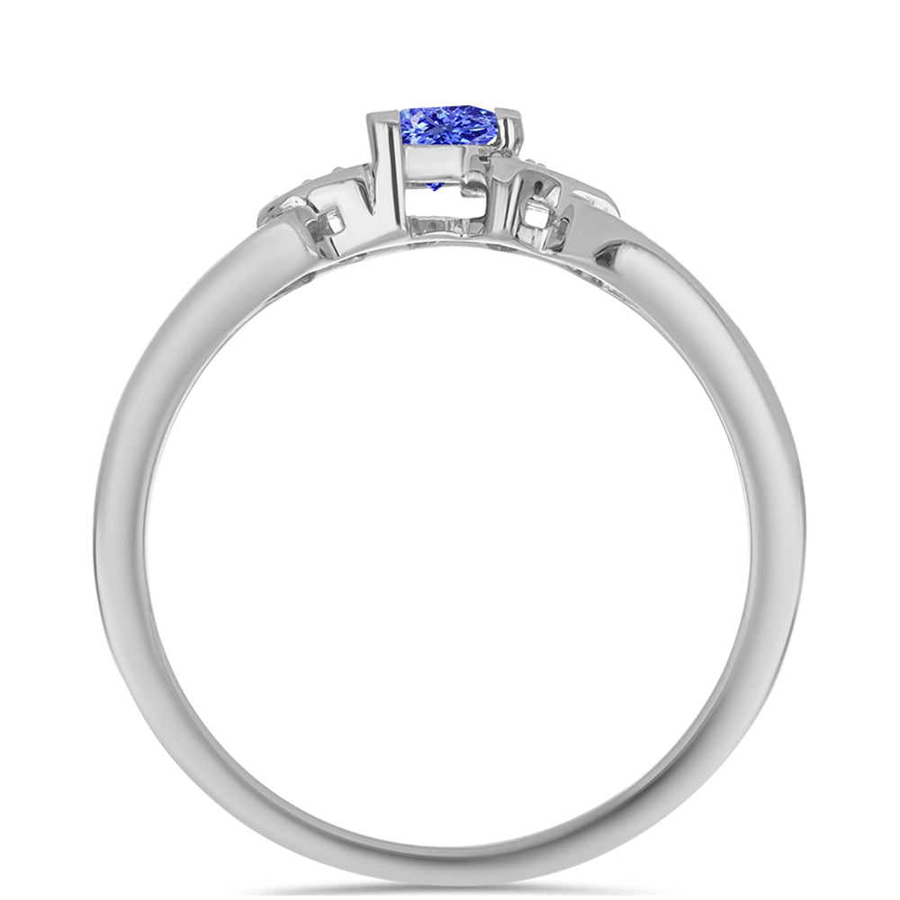 Anillo de Plata con Tanzanita y Topacio Blanco