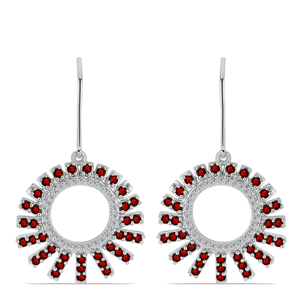 Pendientes de Plata con Granate Barton y Topacio Blanco 1 