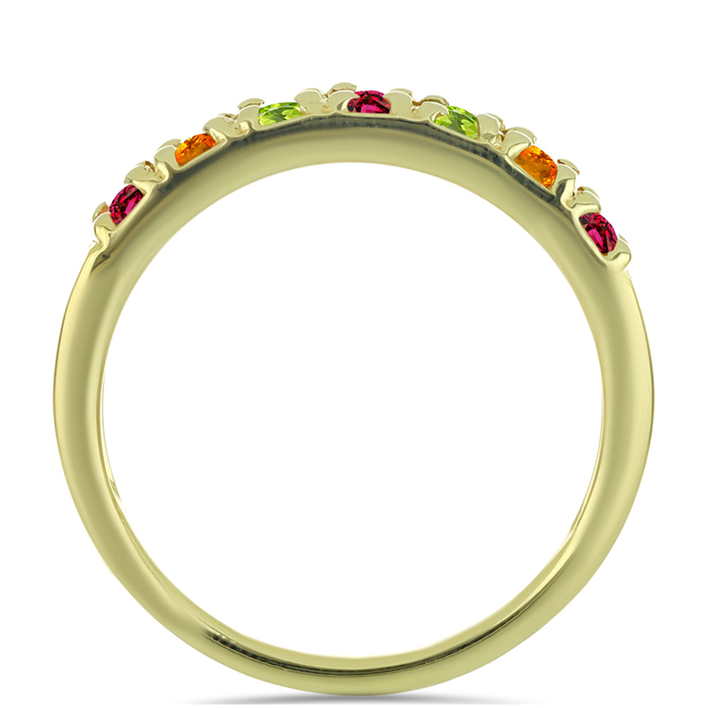 Anillo de Plata Bañada en Oro con Chakra Turmalina