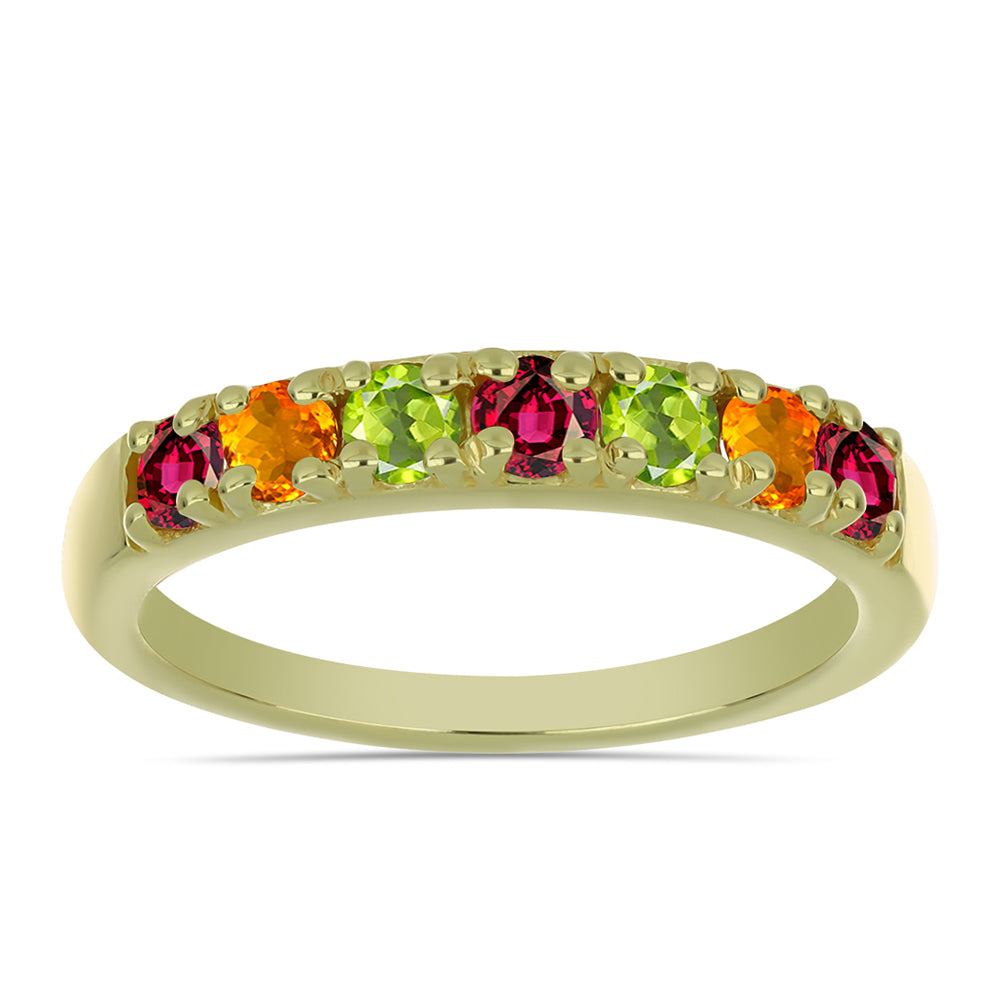 Anillo de Plata Bañada en Oro con Chakra Turmalina 1 