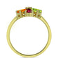 Anillo de Plata Bañada en Oro con Chakra Turmalina y Topacio Blanco