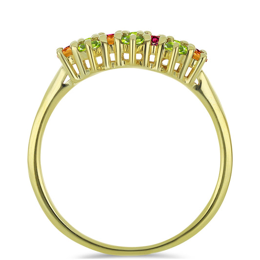 Anillo de Plata Bañada en Oro con Chakra Turmalina