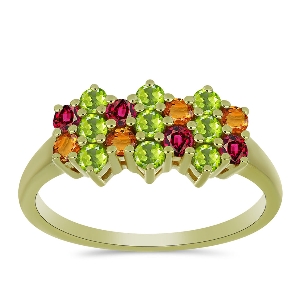 Anillo de Plata Bañada en Oro con Chakra Turmalina