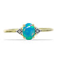 Anillo de Plata Bañada en Oro con Ópalo Azul Paraiba de Etiopía y Topacio Blanco