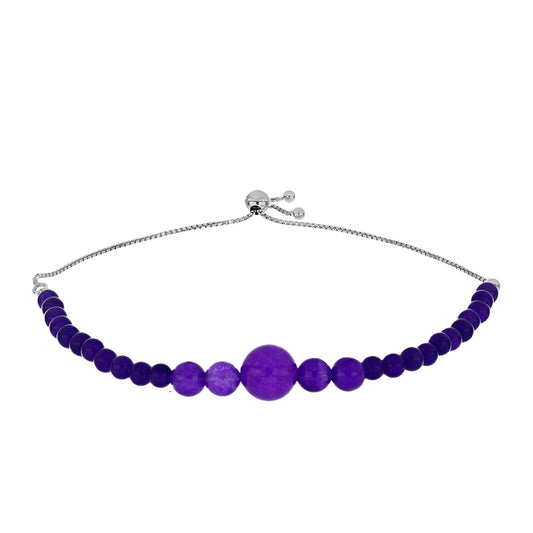 Pulsera de Plata con Jade Púrpura