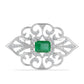 Broche de Plata con Esmeralda de Brasil y Topacio Blanco