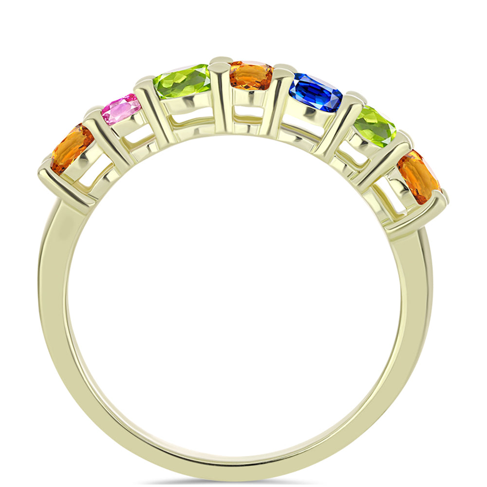 Anillo de Plata Bañada en Oro con Zafiro Arco Iris Rosebery 3 