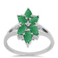 Anillo de Plata con Esmeralda de Brasil y Topacio Blanco