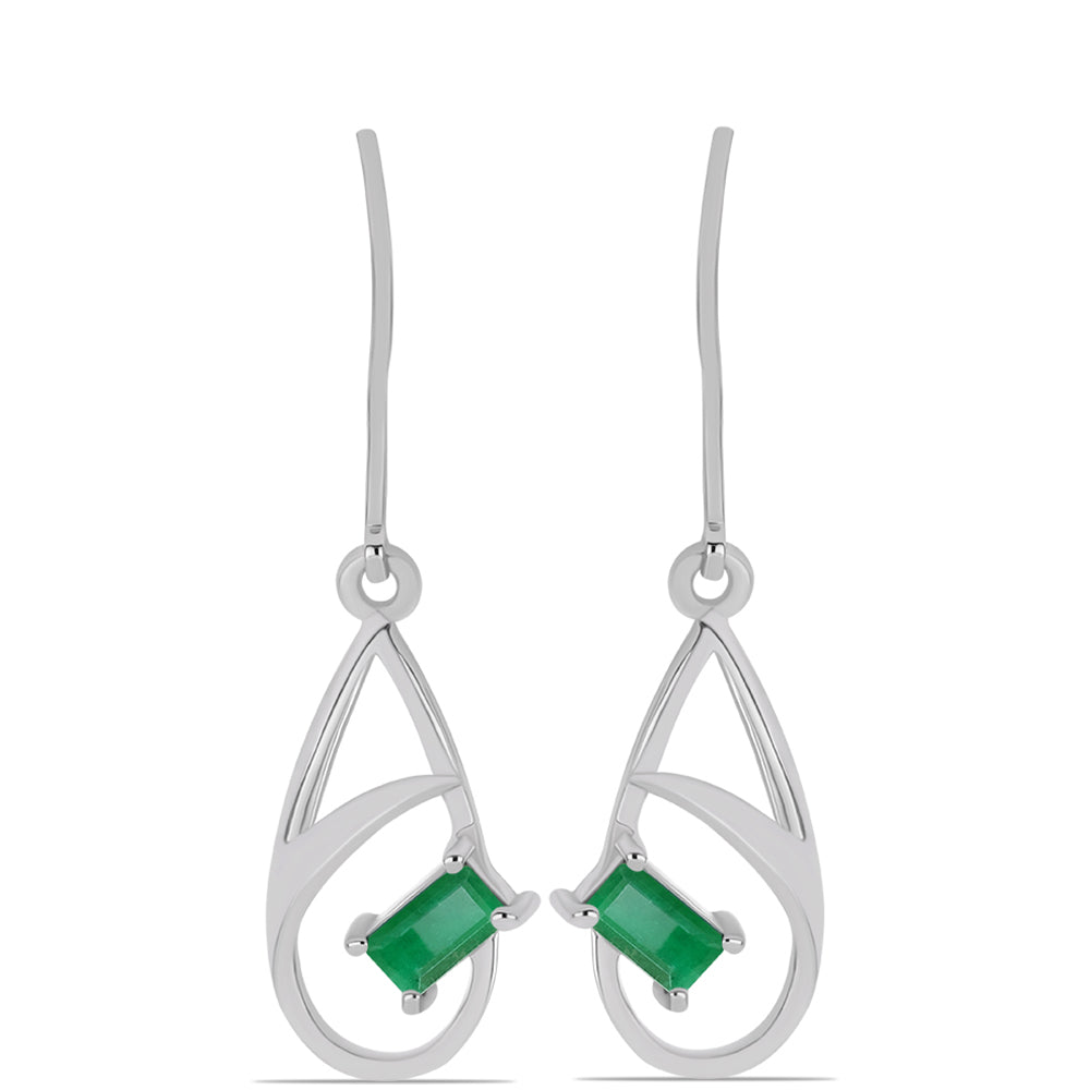 Pendientes de Plata con Esmeralda de Brasil 1 